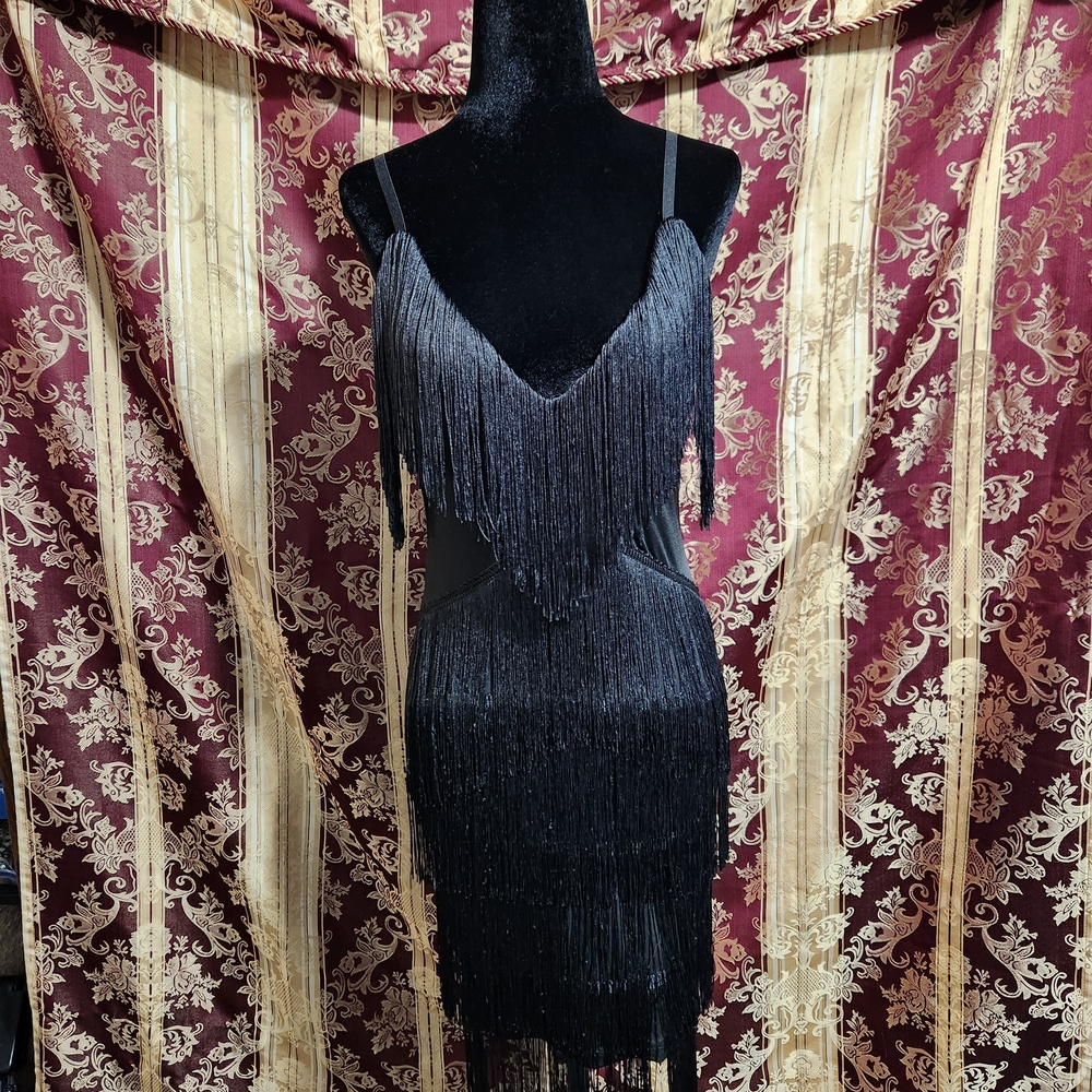 CBR Black Fringe Mini Dress